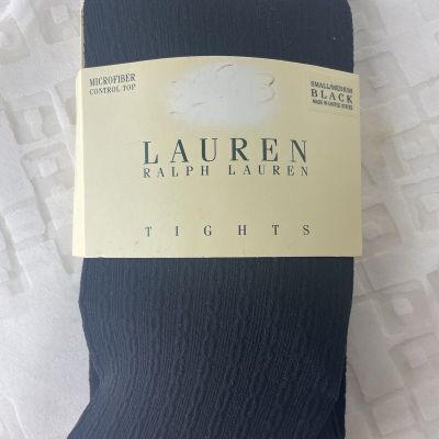 WOMEN'S LAUREN RALPH LAUREN TIGHTS SIZE S/M CONTROL TOP BLACK TEXTURED NEW